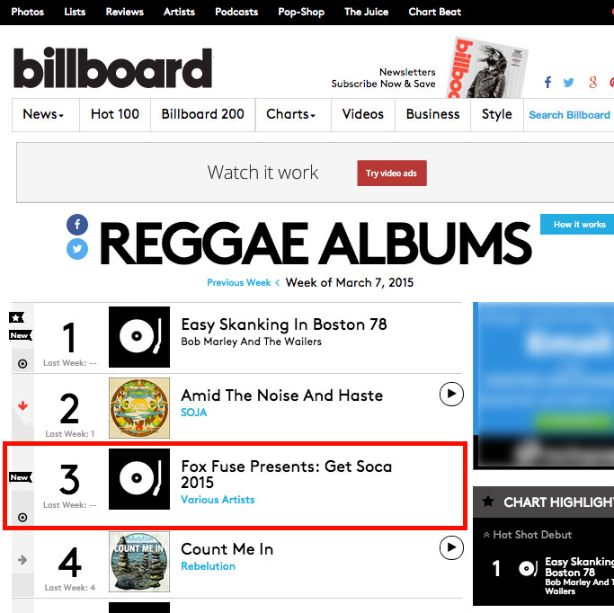 Get Soca on Billboard